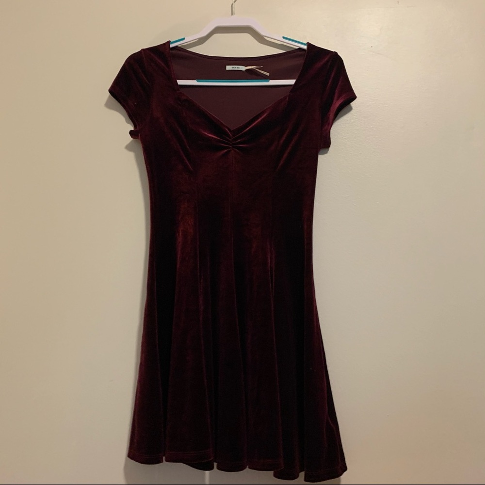Velvet purple mini dress